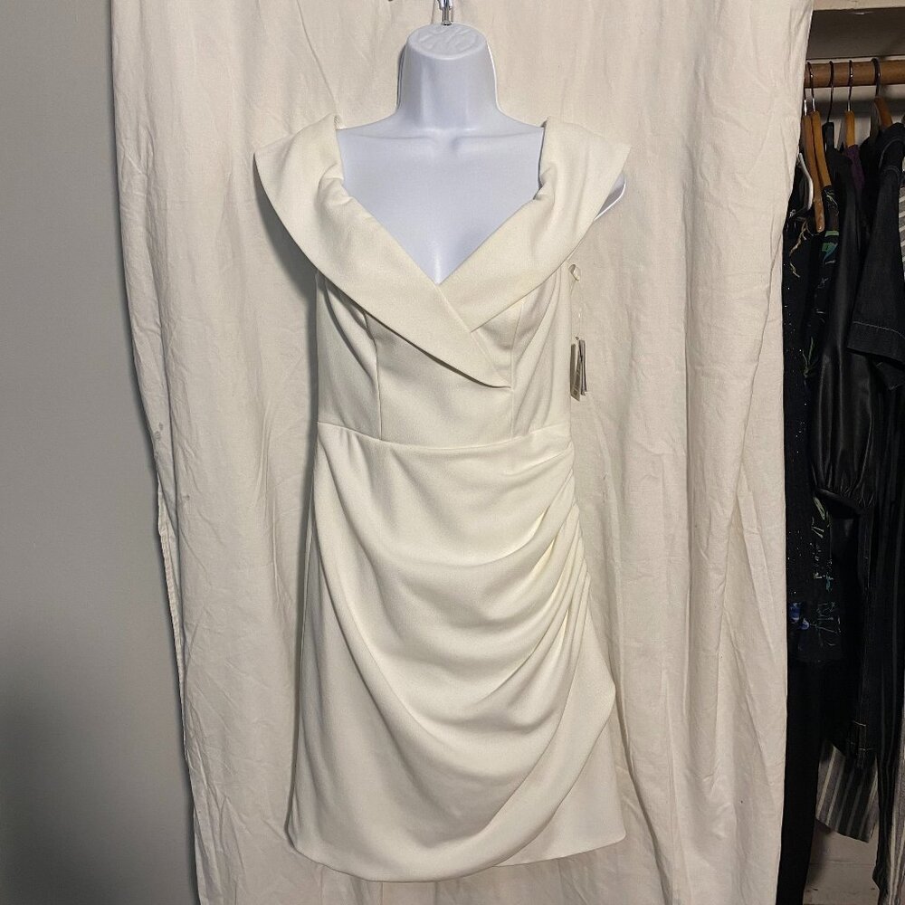 David's Bridal Off-Shoulder Ruched Dress - Size 4, Worn Once!
